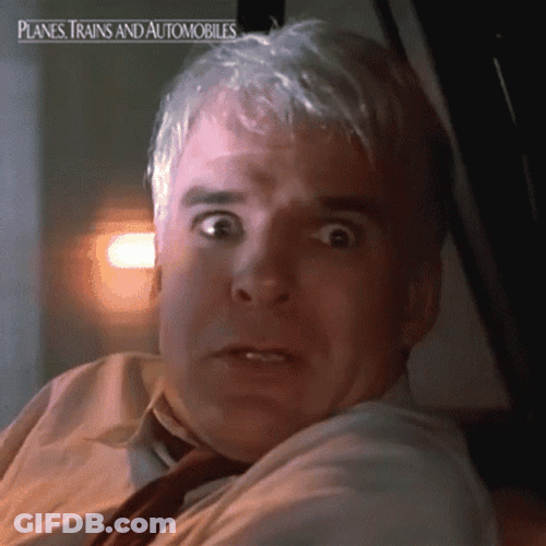 Planes Trains And Automobiles Driving Shocked GIF