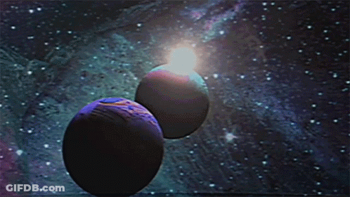 Planet In Space With Star GIF