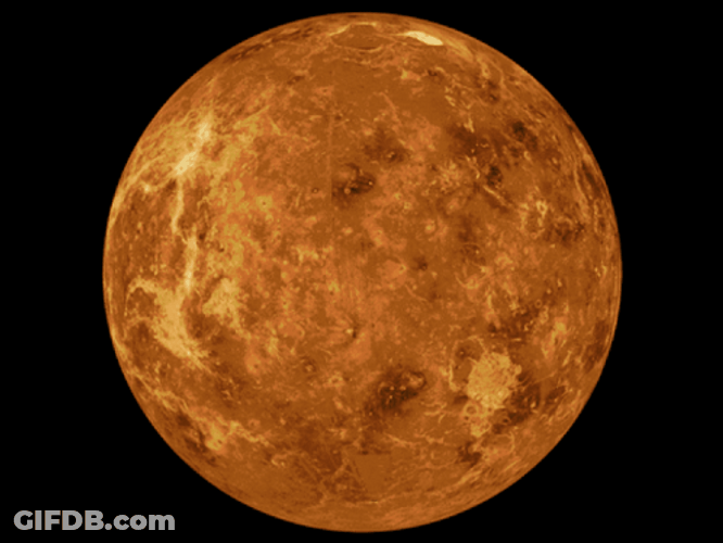 Planet Venus Rotating GIF