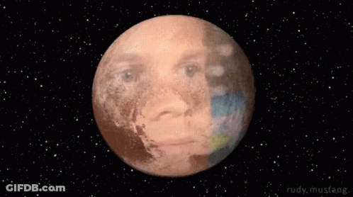 Planet With Face And Rudy.mustang GIF