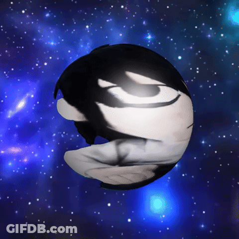 Planet With Face In Galaxy GIF