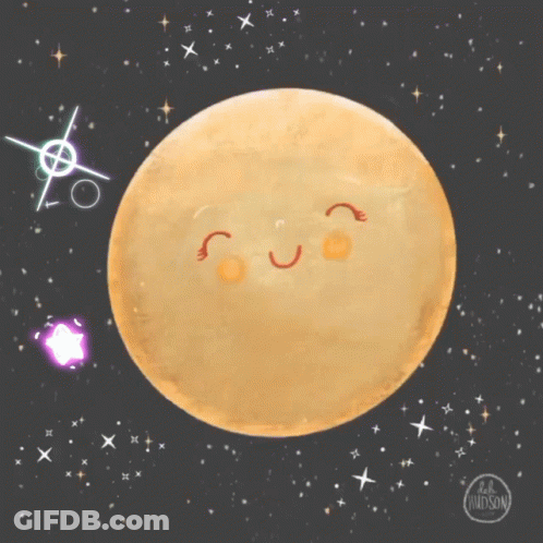 Planet With Face Saying Good GIF