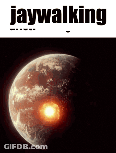 Planet With Jaywalking Above GIF