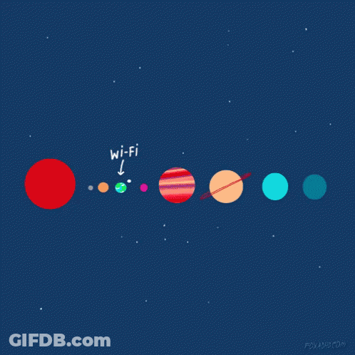 Planets Of Solar System Saying Wi-Fi GIF