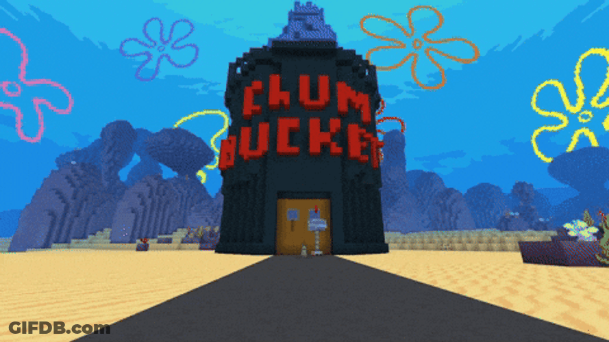 Plankton And Karen Minecraft Version GIF