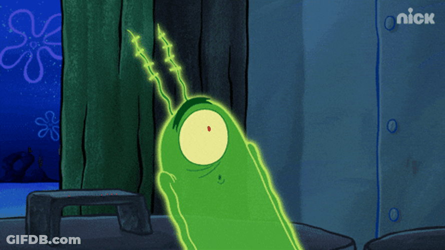 Plankton As A Ghost Screaming GIF