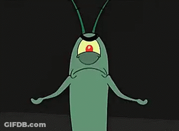 Plankton Cartoon Character With Big Mouth And Red Eye GIF