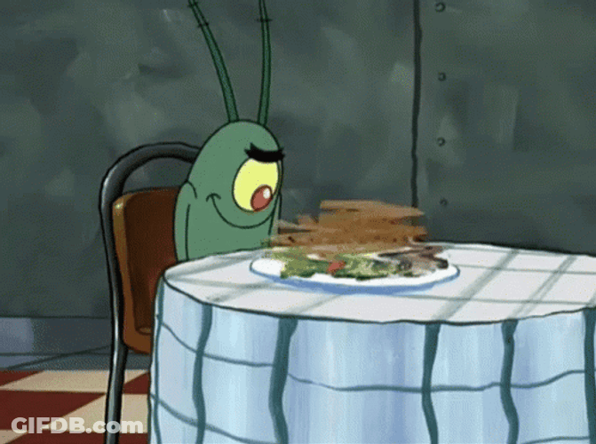 Plankton Enjoy Eating Meatloaf GIF