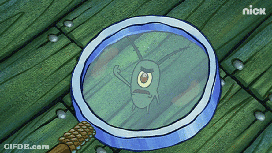 Plankton Looking Through A Magnifying Glass GIF