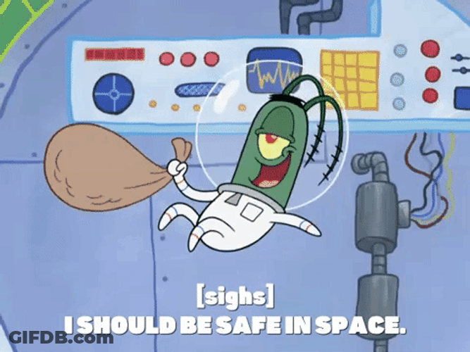 Plankton On Space Door Opening GIF