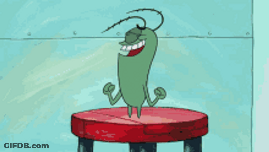 Plankton Pressing Red Easy Button GIF