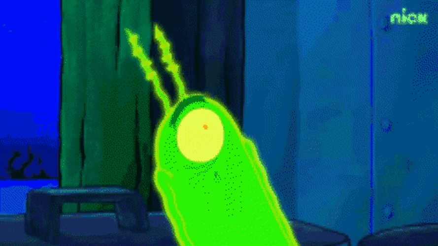 Plankton Screaming Ahhh GIF