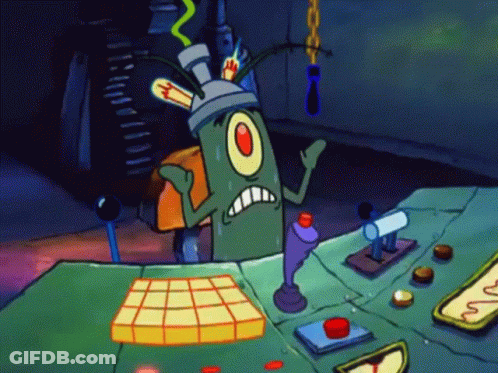 Plankton Sitting At Table GIF