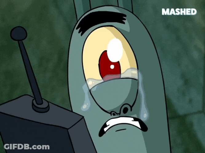 Plankton Tearing Up GIF