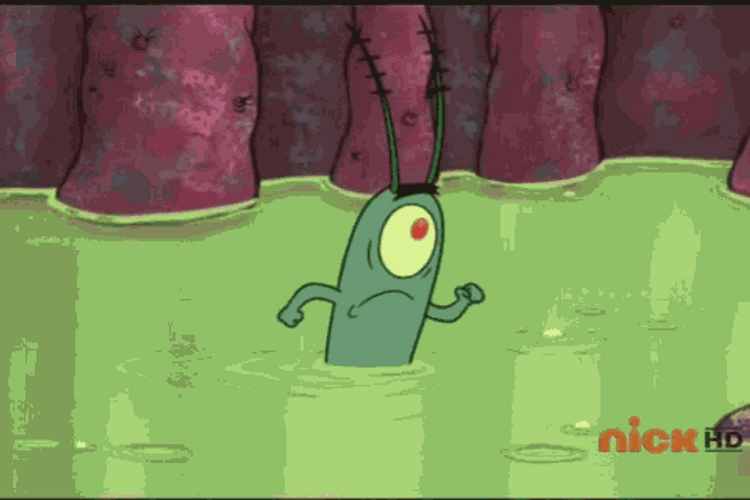 Plankton Walking Out Of Acid GIF