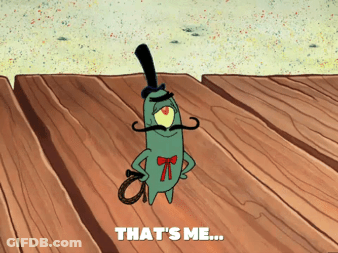 Plankton With A Hat And Mustache GIF