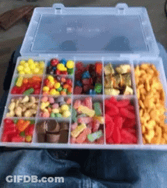 Plastic Container Filled With Candy GIF