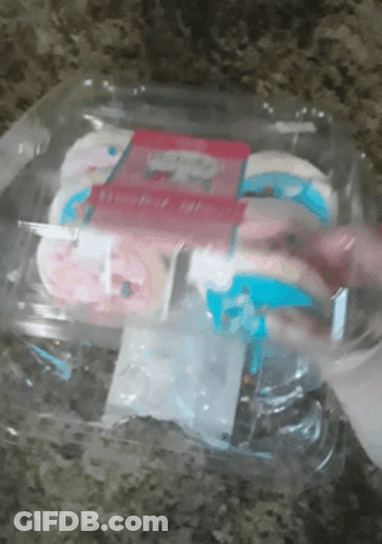 Plastic Container With Pink And Blue Cupcakes Strawberry GIF