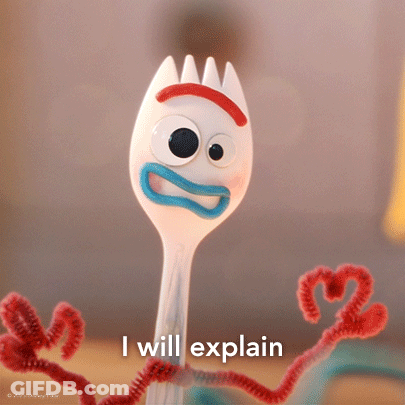Plastic Fork With Googly Eyes Saying I Will Explain GIF