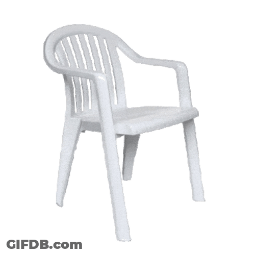 Plastic White Arm Chair GIF