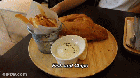 Plate Of Fish And Chips GIF