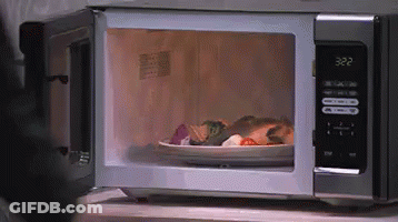 Plate Of Food In Microwave Saying 3:22 GIF