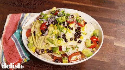 Plate Of Food Saying Delish GIF