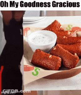 Plate Of Food Saying Oh My Goodness Gracious GIF