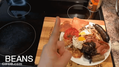 Plate Of Food With Beans GIF