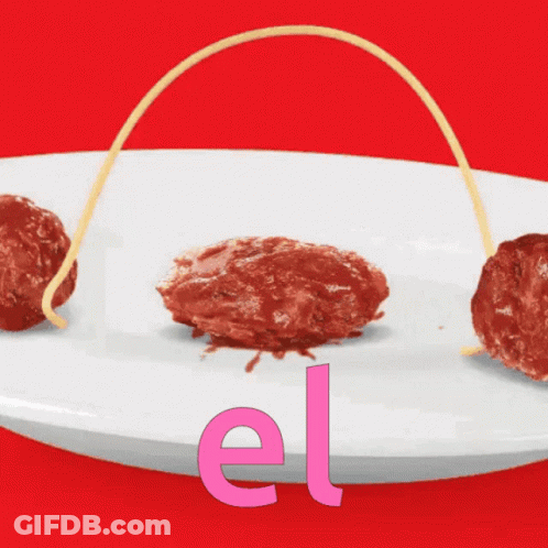 Plate Of Food With Pink Word El GIF