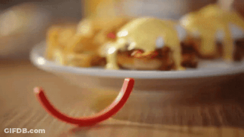 Plate Of French Fries And Hamburger With Cheese GIF
