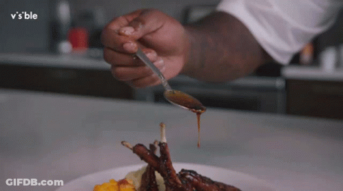 Plate Of Mashed Potatoes And Meat Saying V's Ble GIF