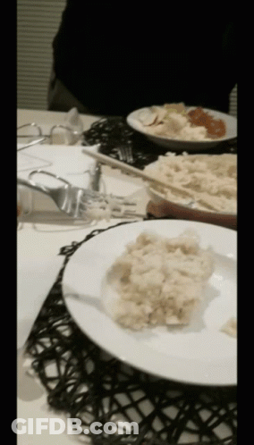 Plate Of Mashed Potatoes Next To Food GIF