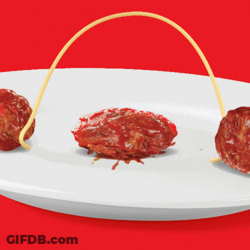 Plate Of Meatballs And Spaghetti GIF