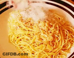 Plate Of Noodles With Garlic GIF
