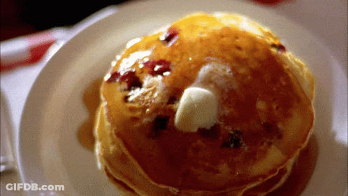 Plate Of Pancakes With Syrup And Butter GIF