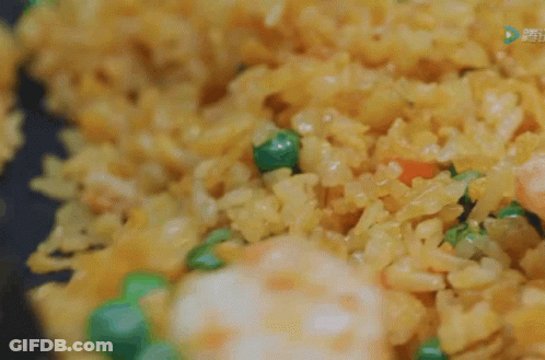 Plate Of Rice Peas And Shrimp GIF