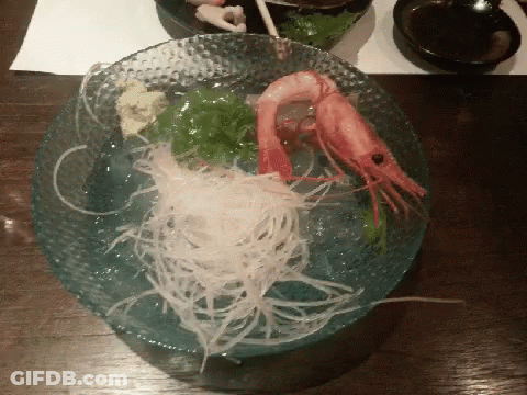 Plate Of Shrimp And Noodles GIF