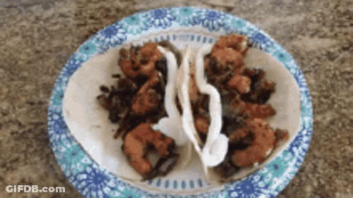 Plate Of Shrimp And Sour Cream GIF