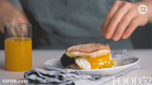 Plate With Sandwich And Orange Juice Number 52 GIF