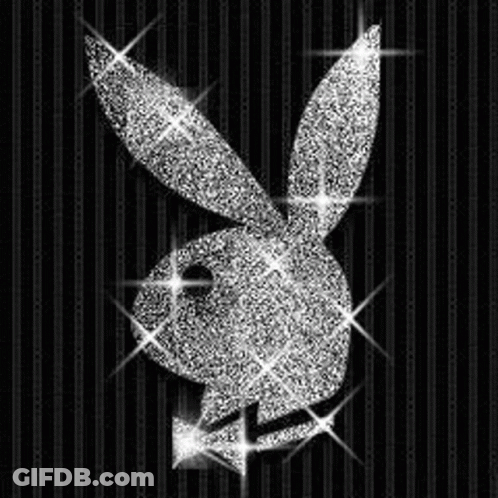 Playboy Bunny Logo Covered In Glitter And Sparkles GIF