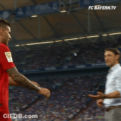 Player Number 21 Shaking Hands With Coach GIF