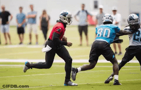 Player Number 80 Running With Ball GIF