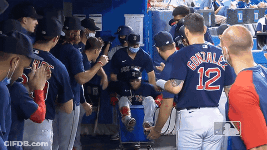 Playful Boston Red Sox Team Having Fun GIF