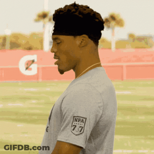Playful Cam Newton Head Bounce GIF