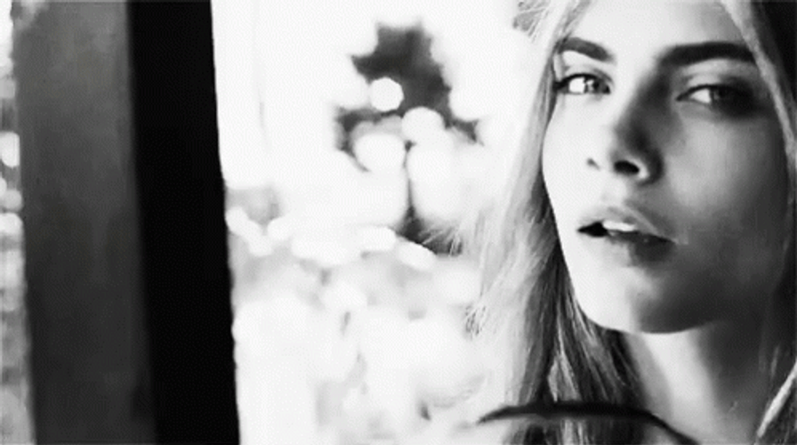 Playful Cara Delevingne Stare GIF