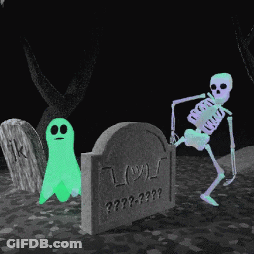 Playful Ghost Skeleton Spooky Tuesday GIF
