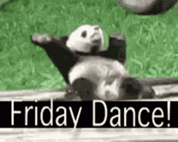 Playful Panda Happy Friday Dance Meme GIF