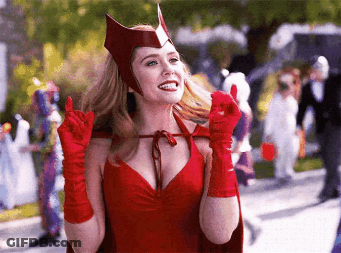 Playful Scarlet Witch Talking GIF
