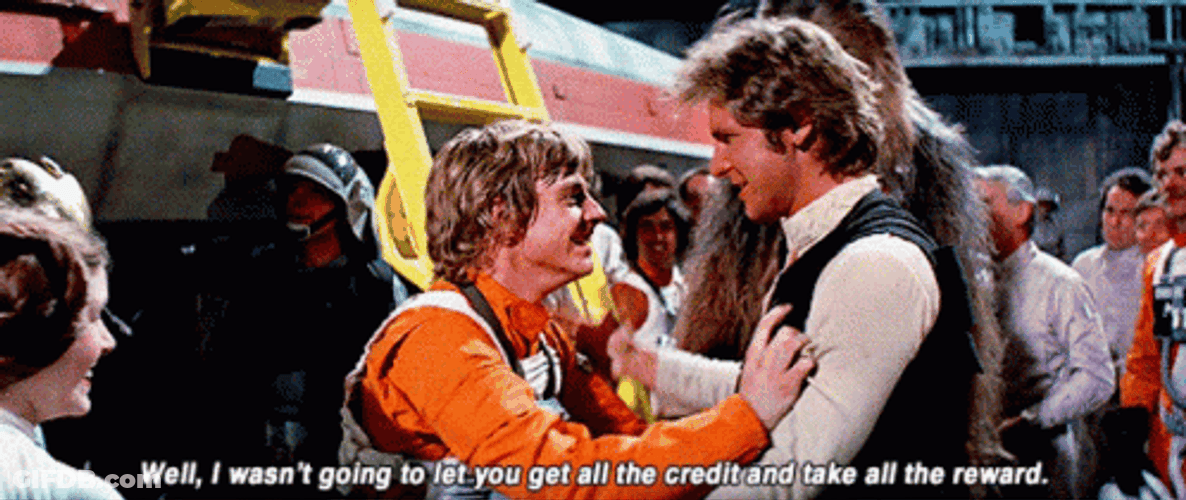 Playful Star Wars Han Solo Luke GIF